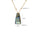 Wholesale Stainless steel natural stone cut trapezoidal geometric pendant necklace