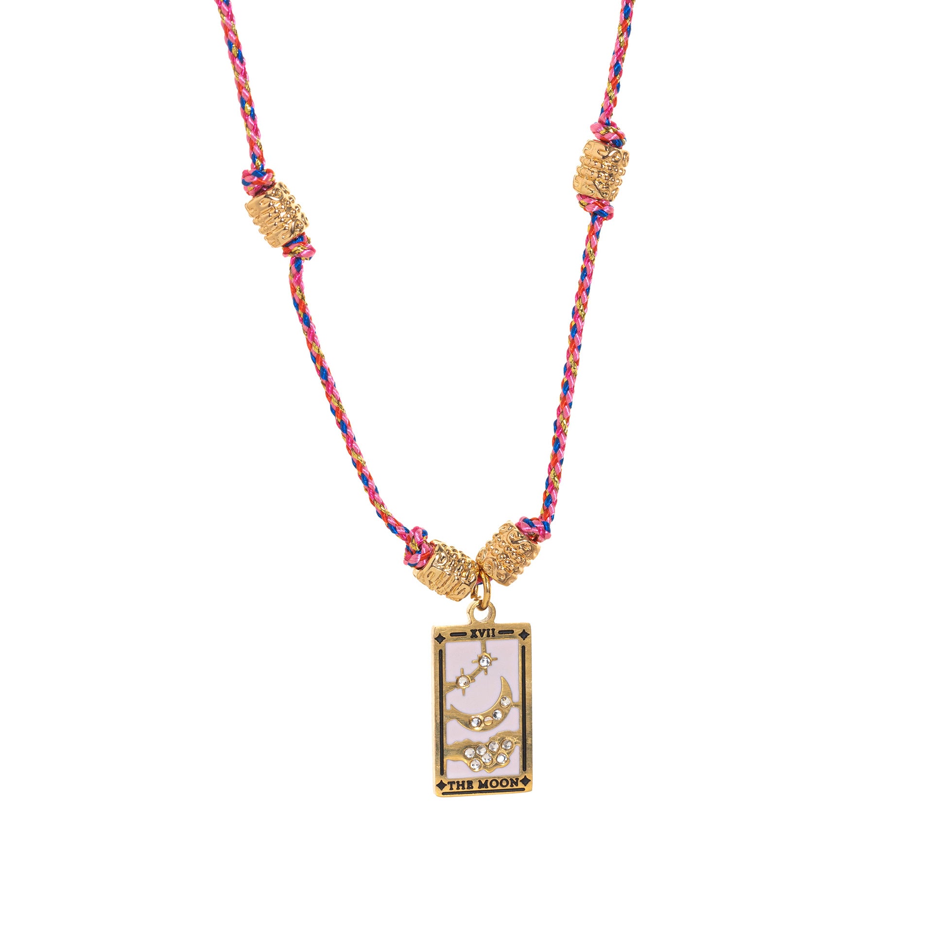 Wholesale Titanium steel gold-plated necklace Tarot card diamond drop oil rope necklace