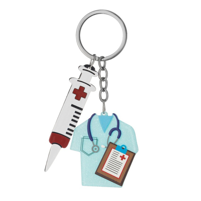 Wholesale  Acrylic Nurses Suit Needle Keychain