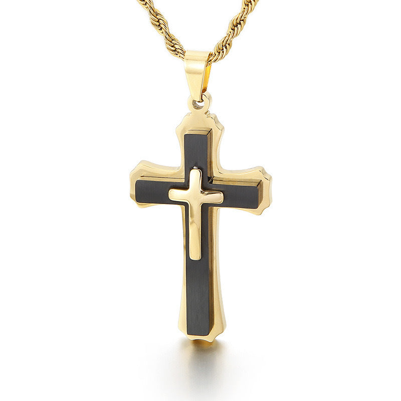 Wholesale Cross Stainless Steel Pendant Men's Necklace