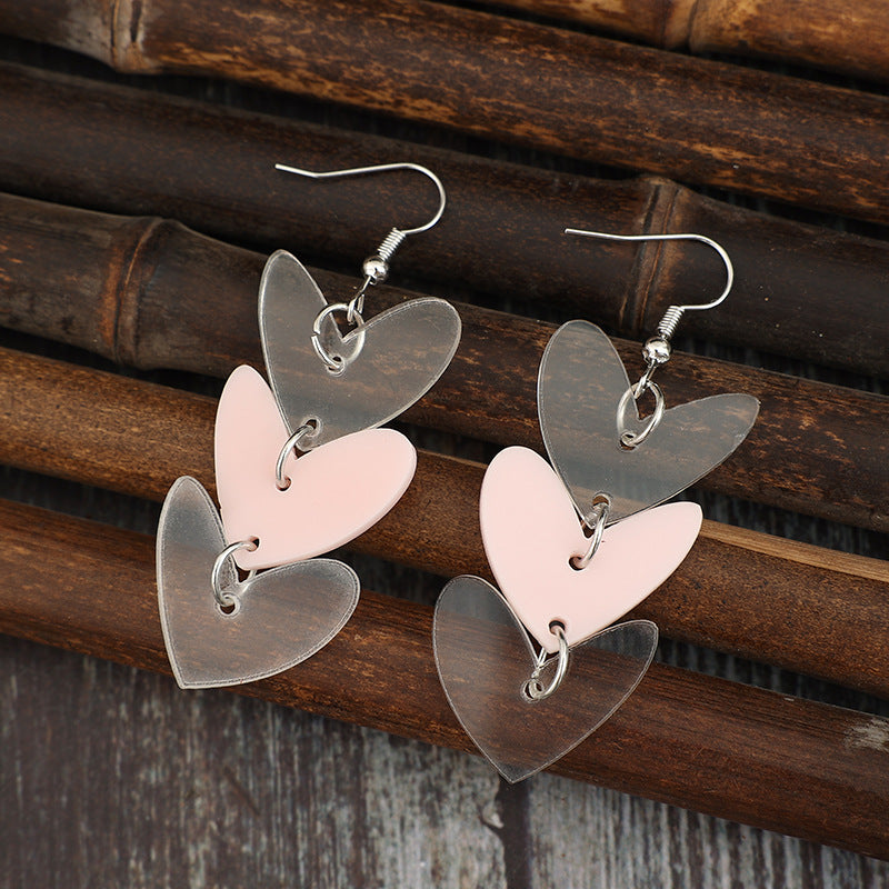 Wholesale Acrylic Retro Love Patchwork Earrings - Stylish Jewelry Accessory for Gifting