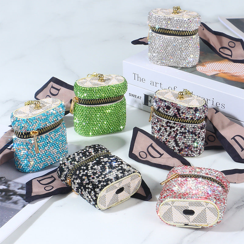 Wholesale High-end Full Diamond Storage Wireless Keychain Coin Purse Earphone Case ACC-EPC-RuiJie001