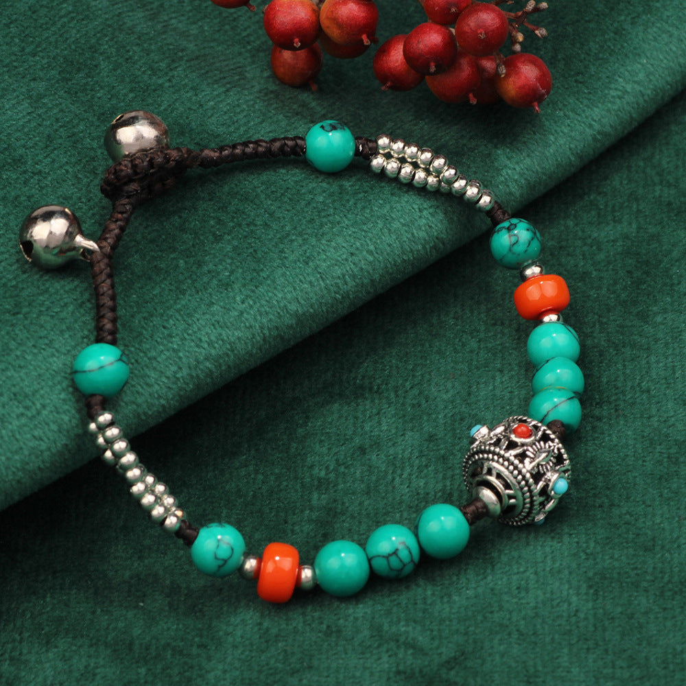 Wholesale Ethnic Retro Tibetan Hand-woven Turquoise Bracelet