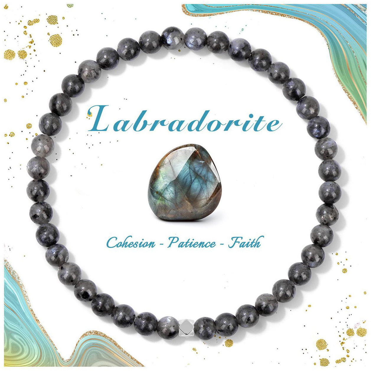 Wholesale Natural Crystal  Stainless Steel Beaded Stretch Rope Bracelet