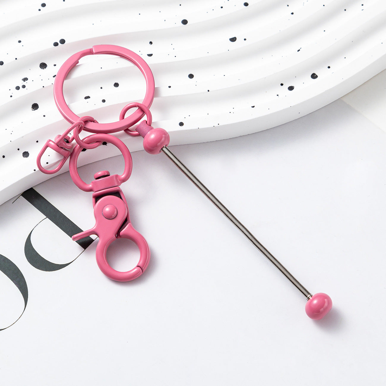 Wholesale Beadable Keychains Gradient Color DIY Beaded Keychains ACC-KC-HuaH009