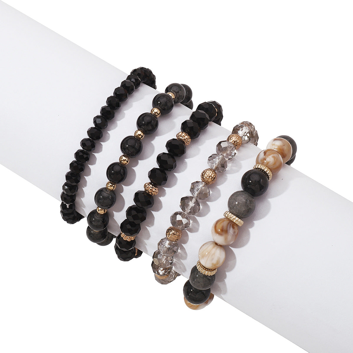 Wholesale  Bohemian Rice Bead Bracelet Contrast Color Overlapping Bracelet suit