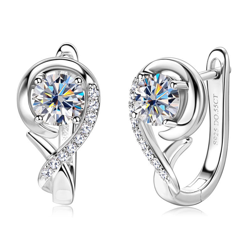 Wholesale sterling silver moissanite full diamond earrings