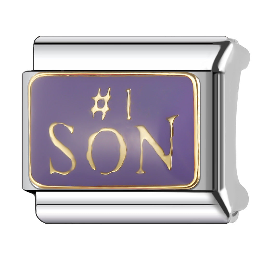 Wholesale Italian Charm Bracelet 9mm DIY English Series Creative Stainless Steel Composable Bracelet