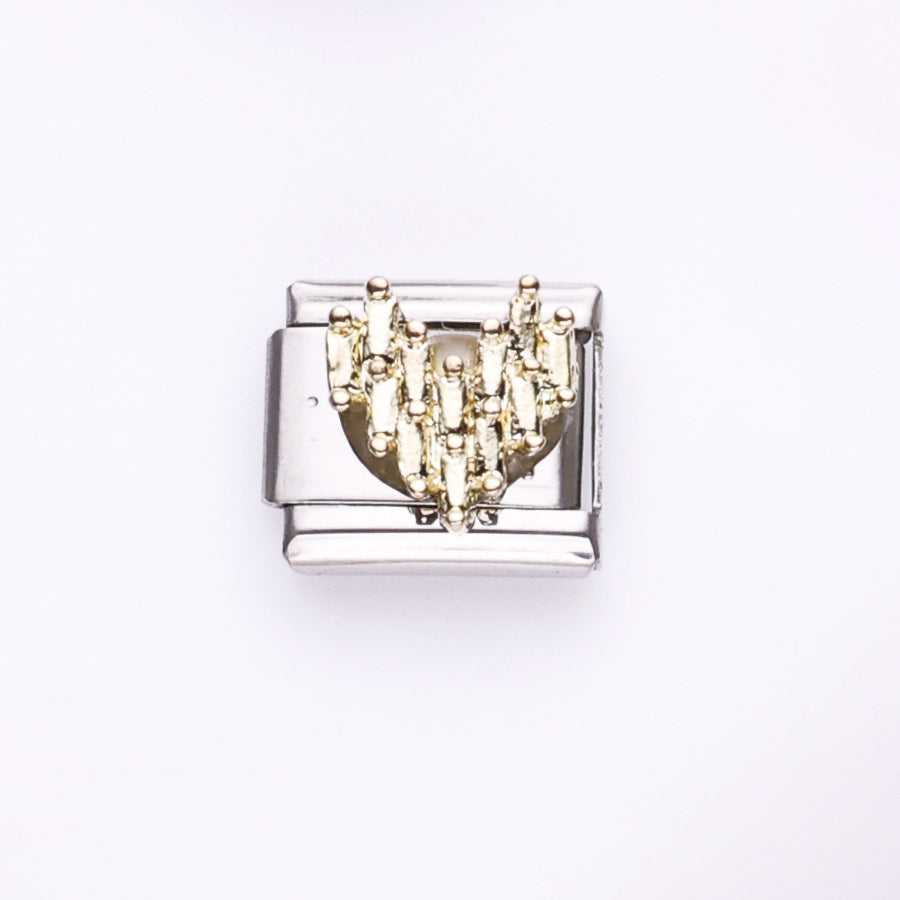 Wholesale 10pcs Italian Charm Bracelet 9mm DIY Splicing Love Mermaid Stainless Steel Composable Bracelet