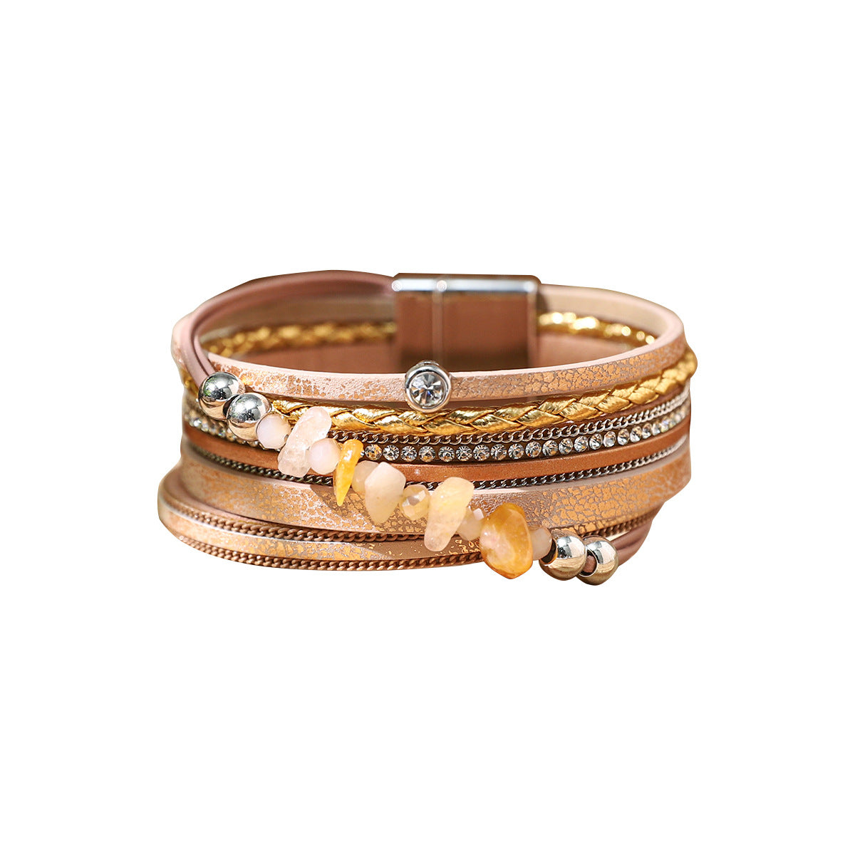 Wholesale Bohemian Stacked PU Leather Bracelet