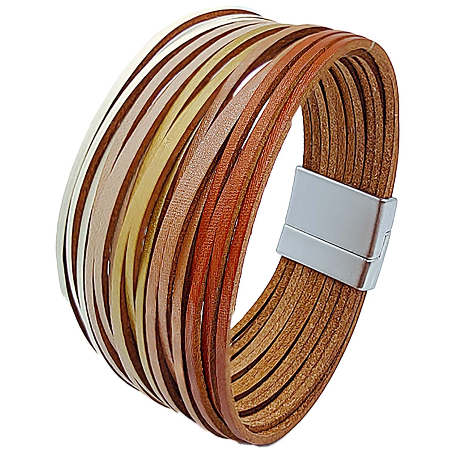 Wholesale Gradient Leather Cord Mixed Color Leather Bracelet ACC-BT-Shangy005