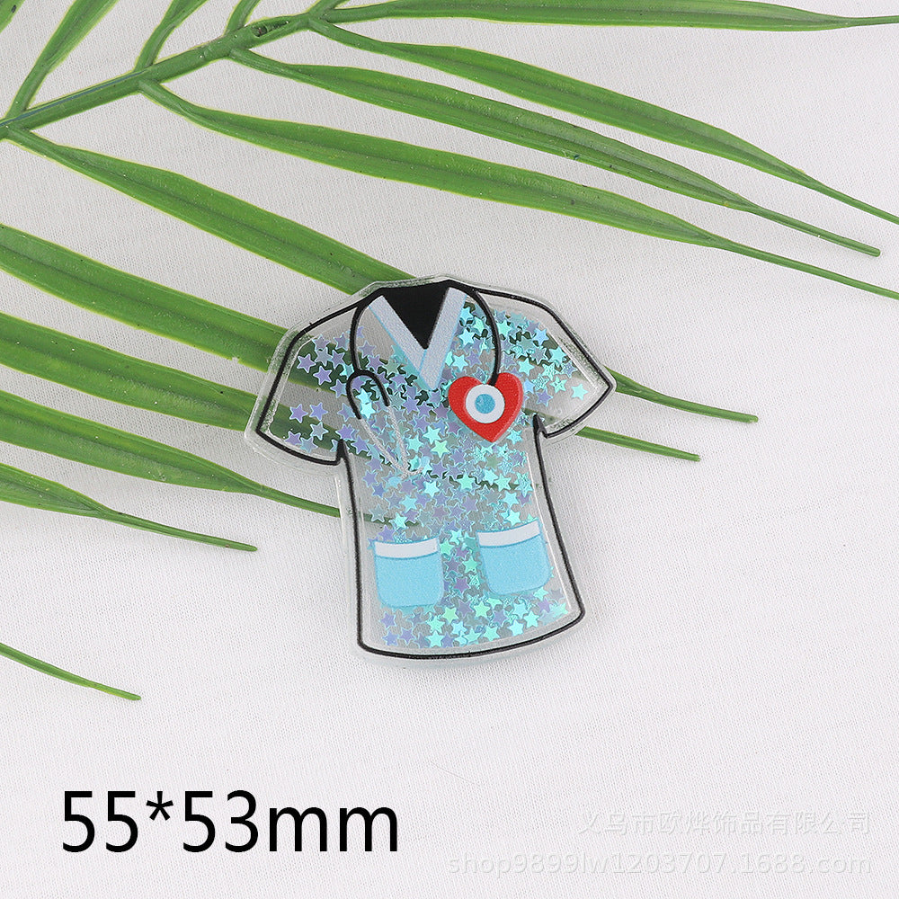 Wholesale 10pcs DIY Flatback quicksand cartoon   Acrylic Flatback Badge Reels Retractable Keychain DIY Accessories