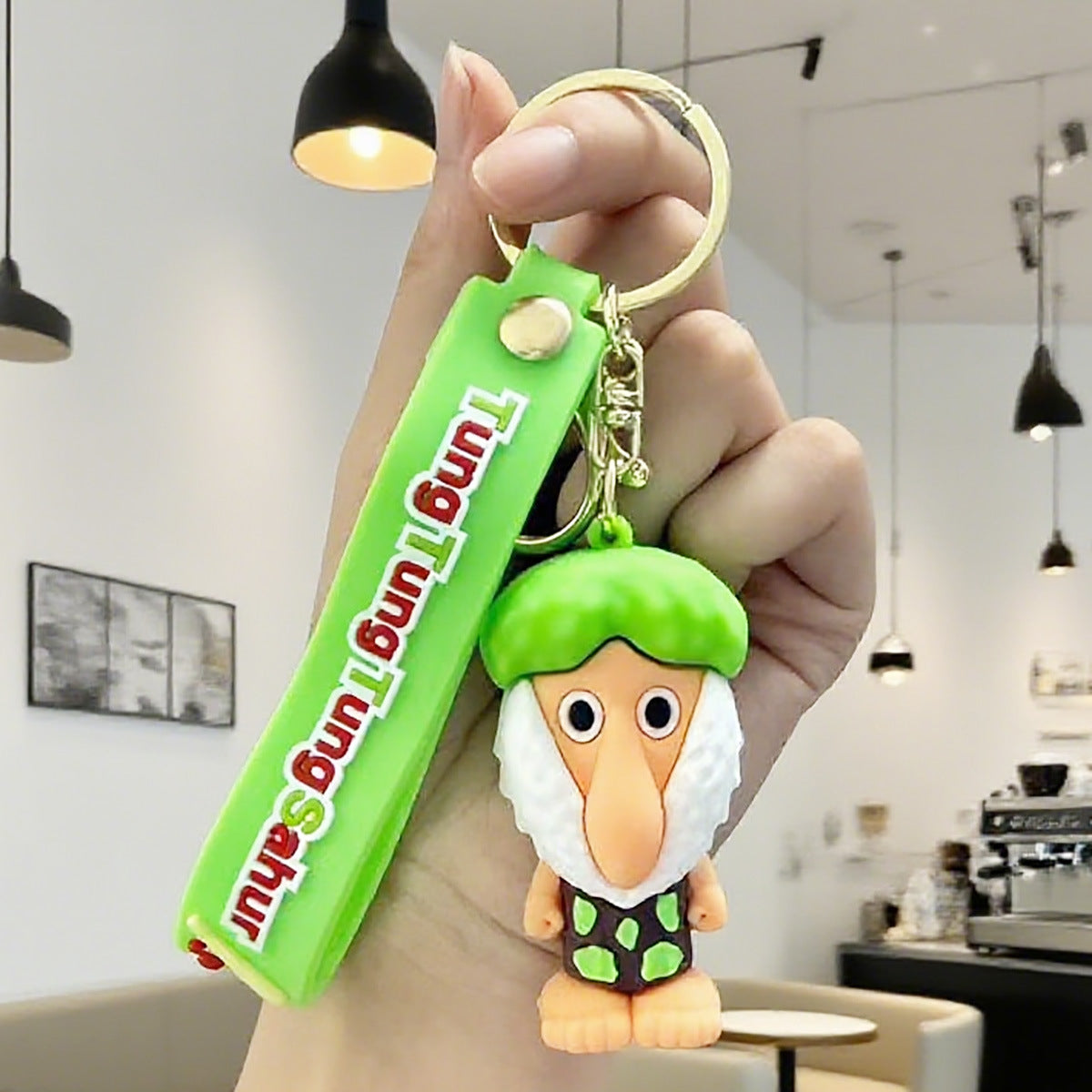 Portachiavi all'ingrosso astratto divertente bastone di legno uomo bigfoot albero bambola ciondolo pendente