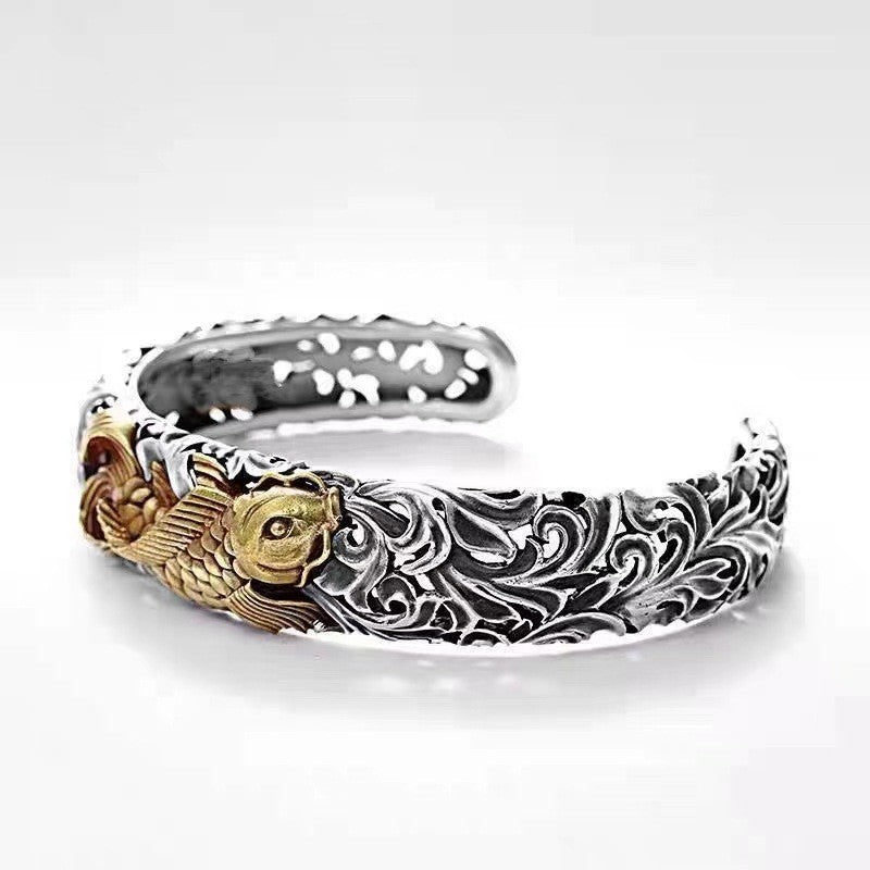 Wholesale Two-color Electroplating Koi Arabesque Bracelet ACC-BT-YuMei001