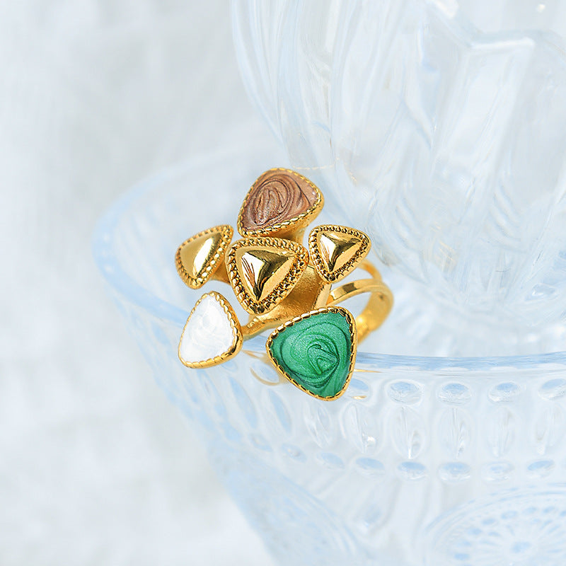 Wholesale  Palace Style Niche Gorgeous Personality Geometric Flower Ring