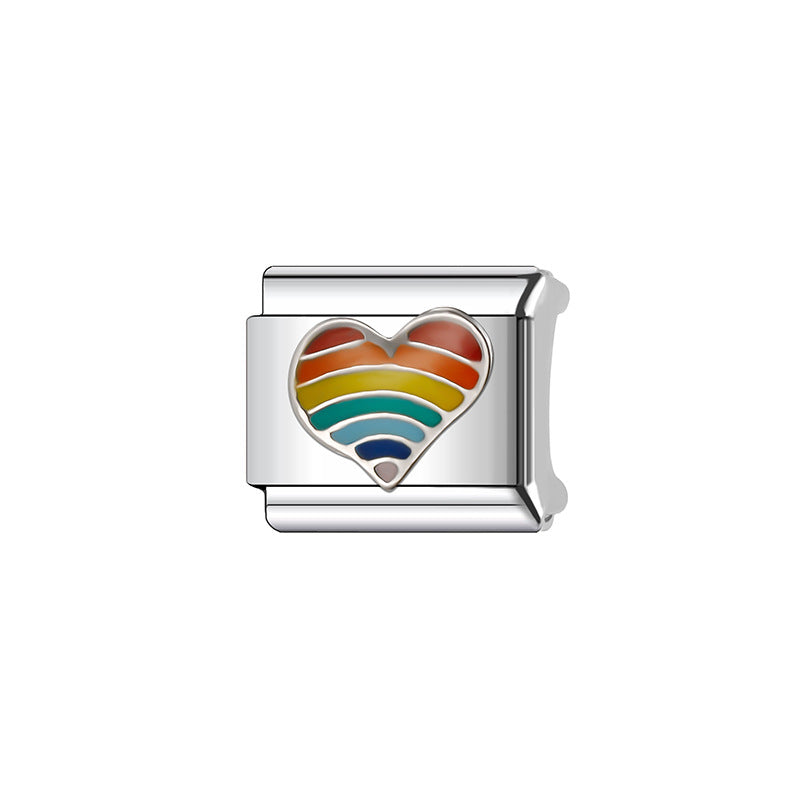 Wholesale Italian Charm Bracelet 9mm DIY Splicing Removable Creative Pattern Stainless Steel Composable Bracelet