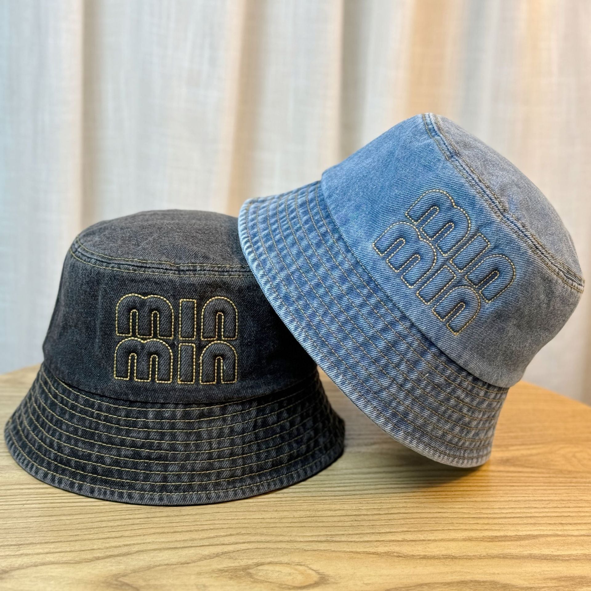 Wholesale Denim Fisherman Hat  All-match Min Style Letter Big Head  Sunshade Hat