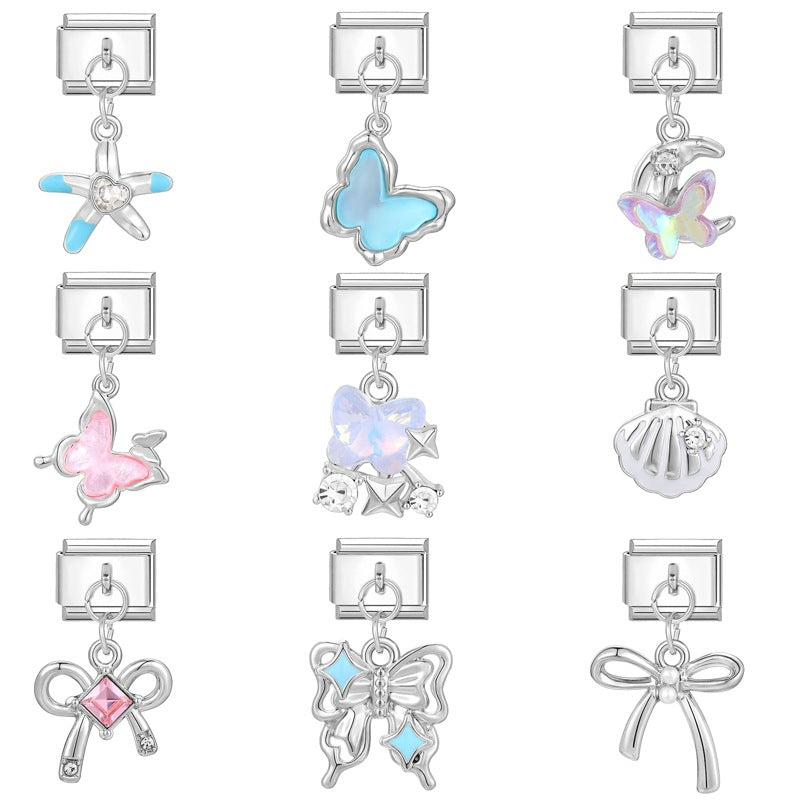 Wholesale Italian Charm Bracelet 9mm DIY creative steel color dream pendant  Creative Stainless Steel Composable Bracelet