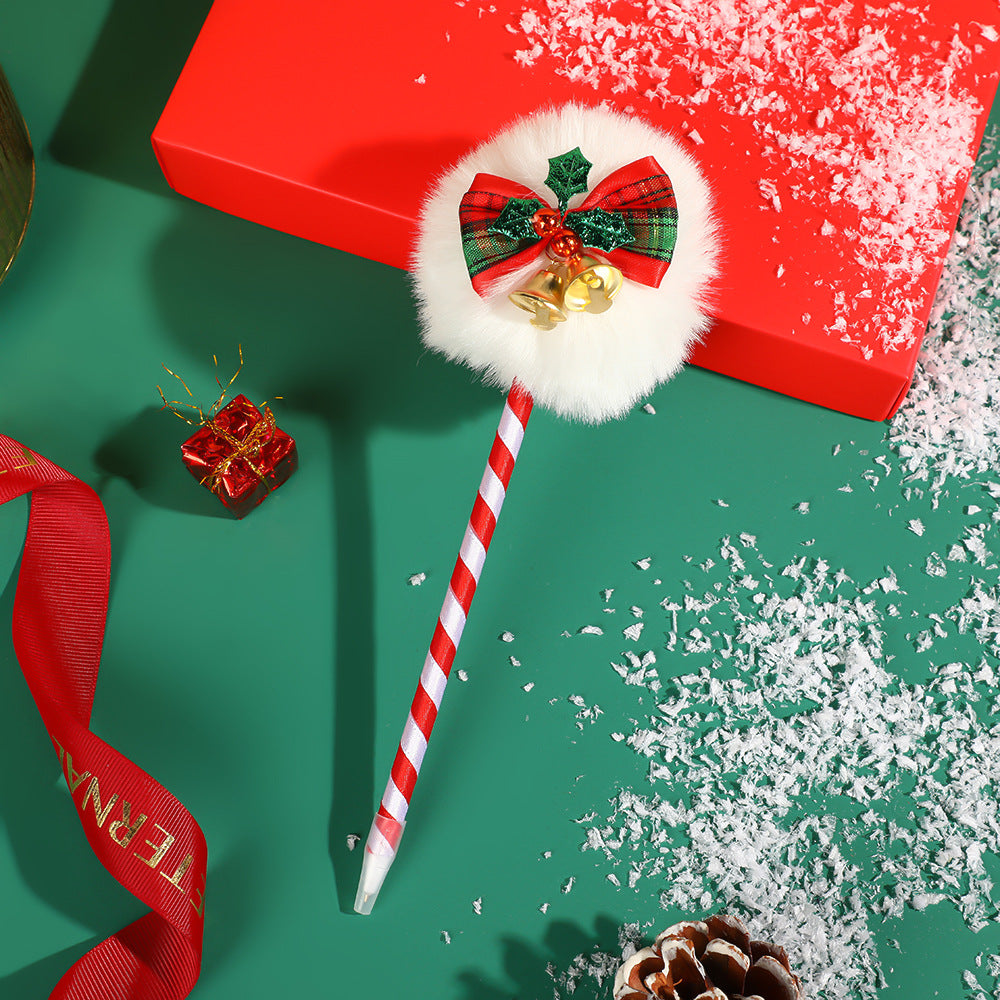 Wholesale Christmas stationery ballpoint pen Christmas snowman plush pen