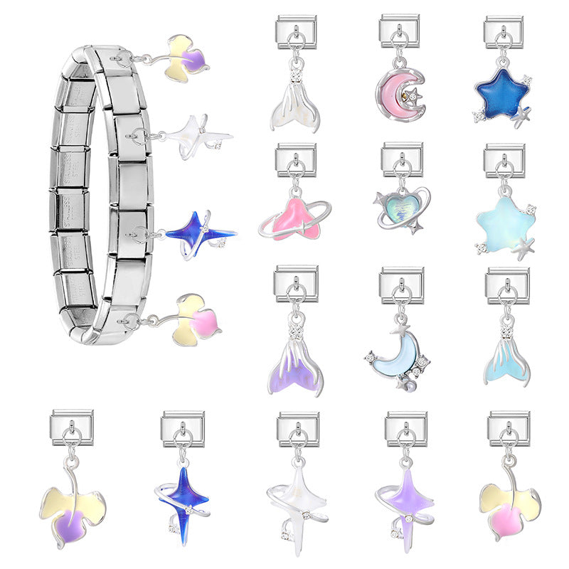 Wholesale 9mm Italian Charm Starter Bracelets DIY Pendant Style Stainless Steel Composable Bracelet