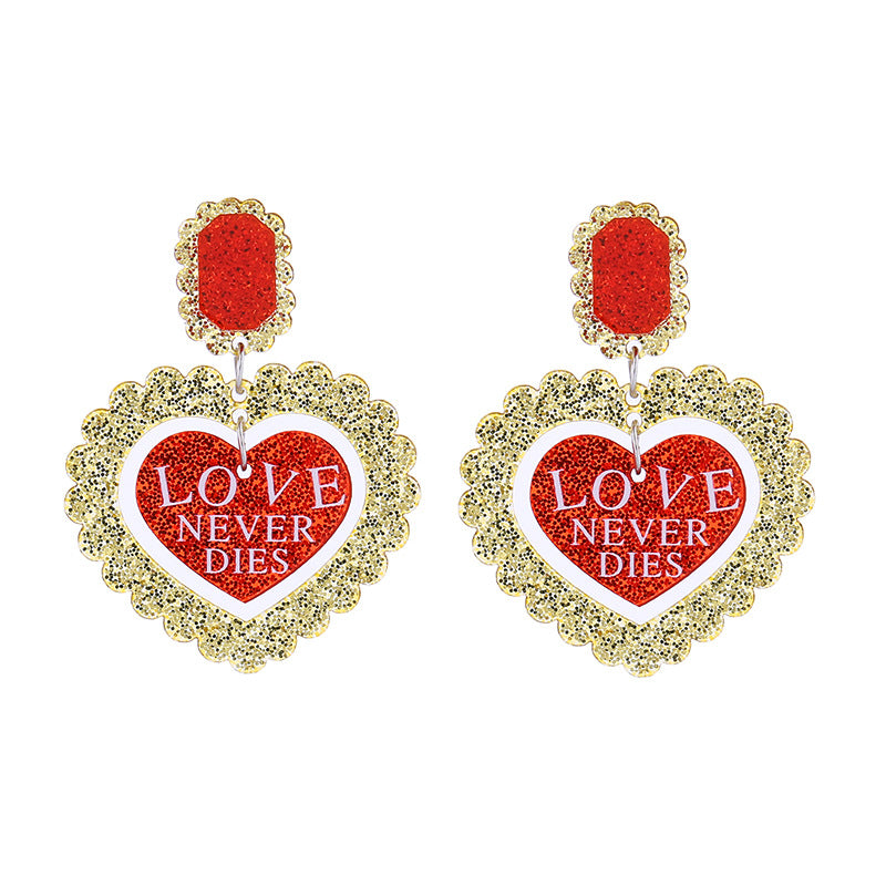 Wholesale Valentine's Day  Lover Text Acrylic Earrings
