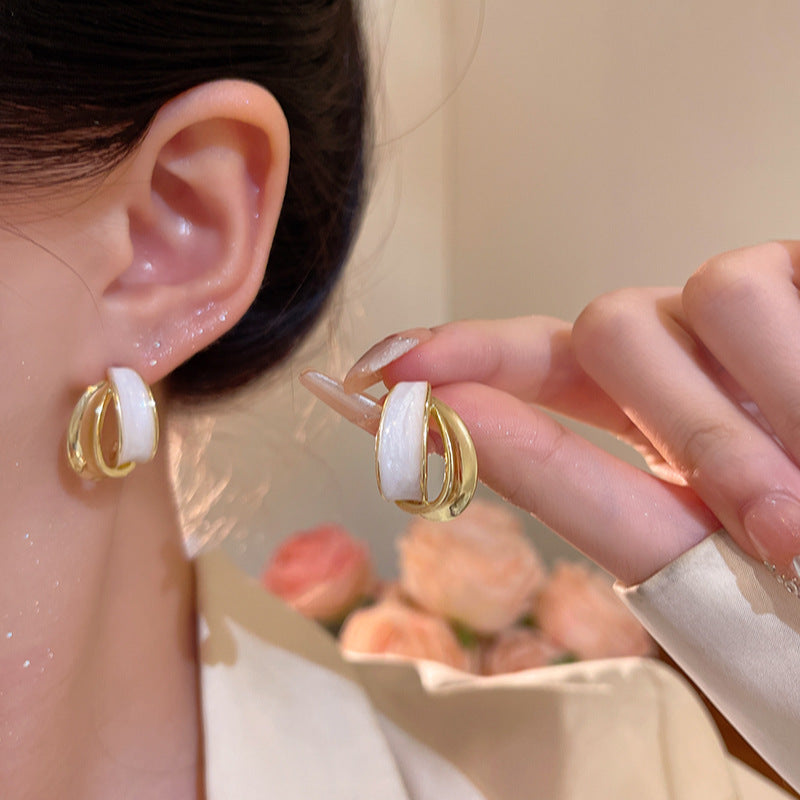 Wholesale Retro Unique Geometric Earrings Luxury Square Earrings