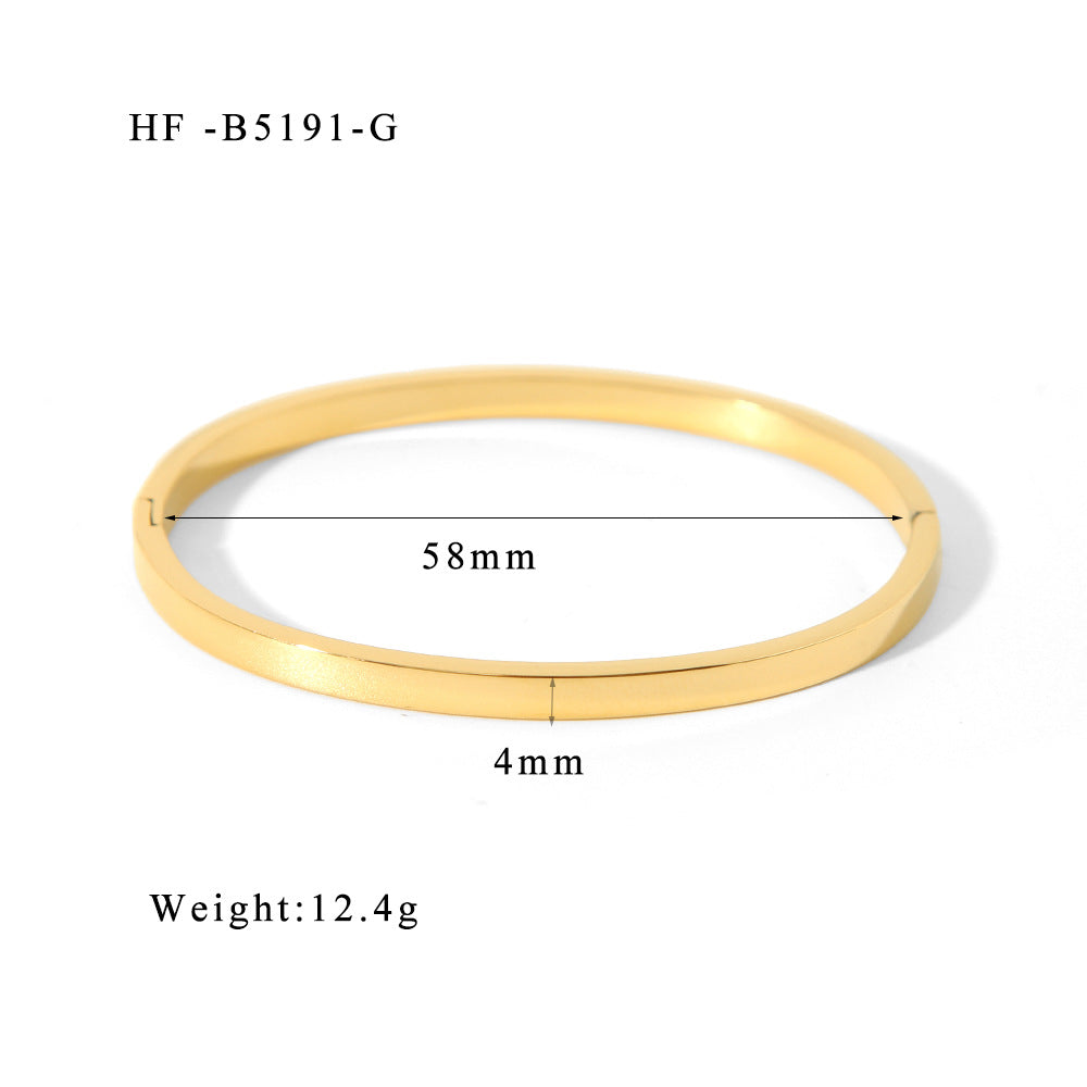 Wholesale Classic Stainless Steel Gold Plated Ladies Bracelet 18K Mirror Polished Jewelry Accessory
