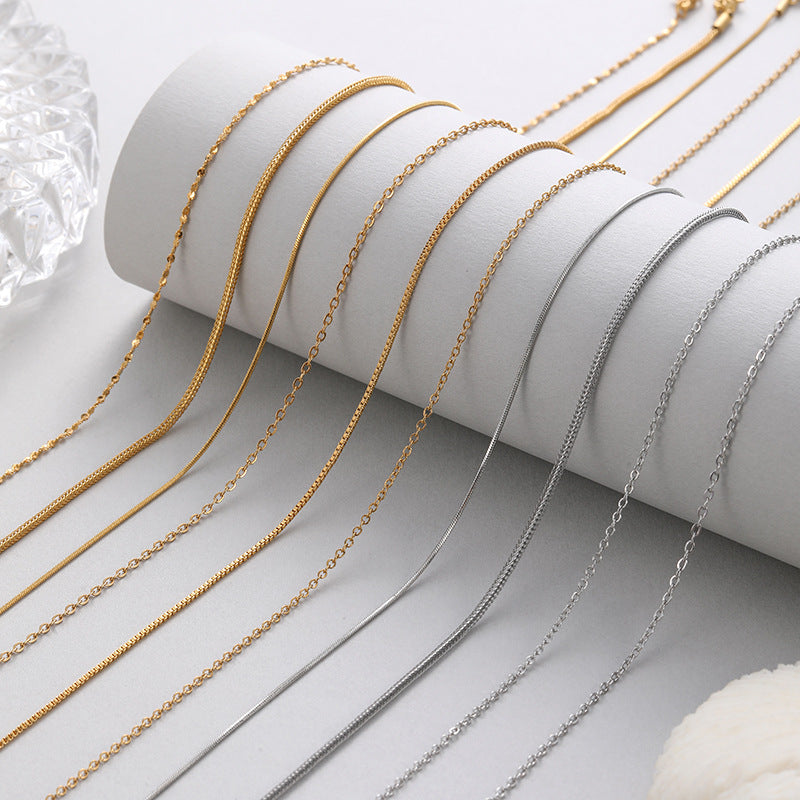 Wholesale Stainless Steel Electroplated Clavicle Chain,  Stylish Light Luxury Necklace for Everyday Wear