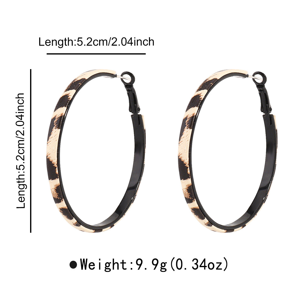 Wholesale exaggerated design leopard print hoop earrings unique trend earrings