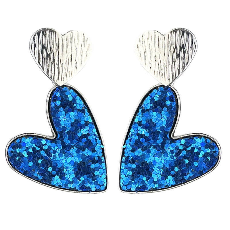 Wholesale 2 Pairs/pack Valentine's Day Double Heart Symmetrical Earrings ACC-ES-HY204