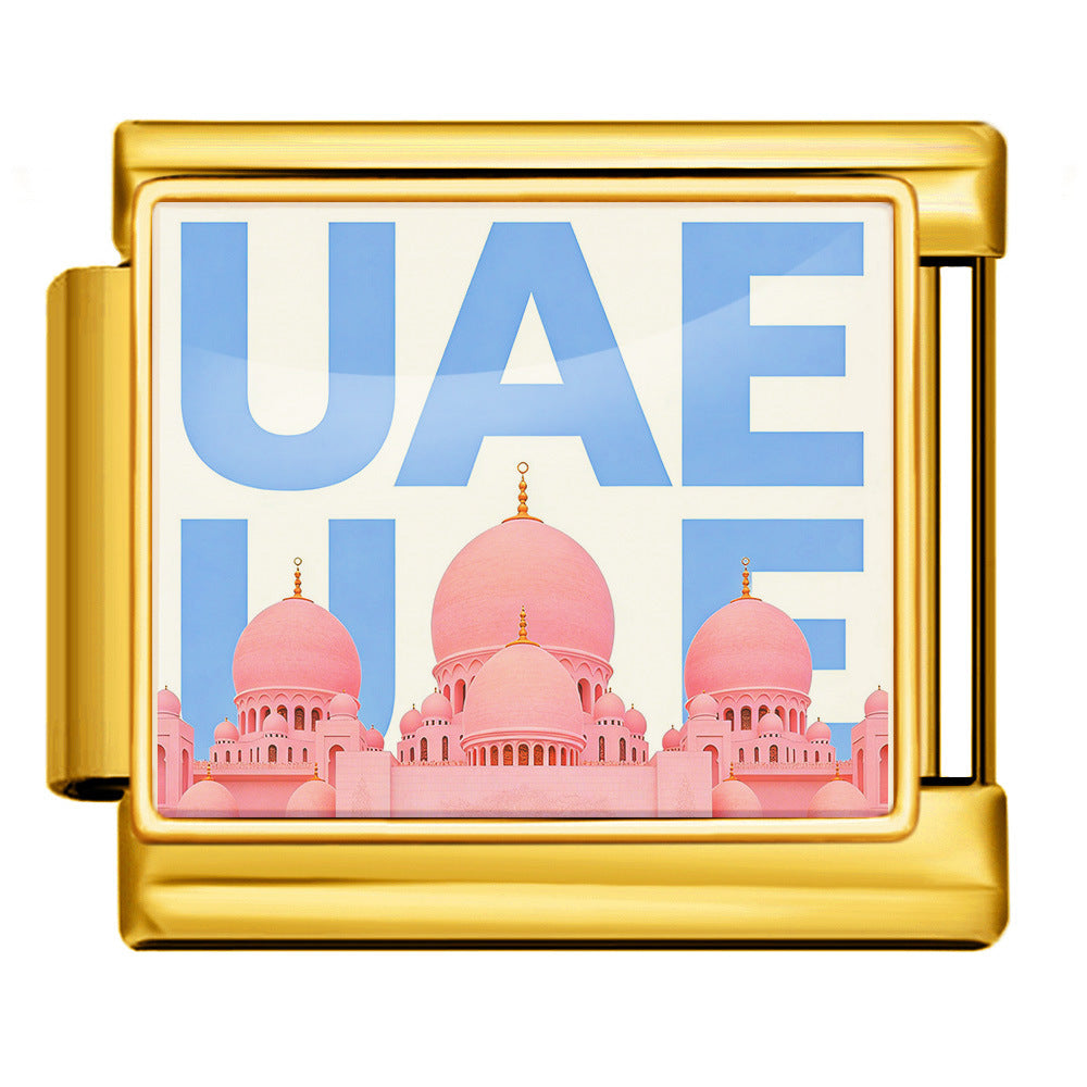 Wholesale 9mm Italian Charm Starter Bracelets DIY Landmark Pattern Stainless Steel Composable Bracelet