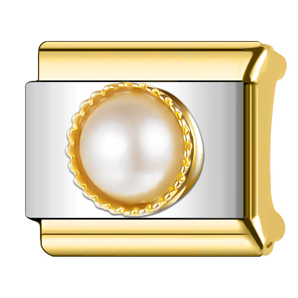 Wholesale Italian Charm Bracelet 9mm DIY Splicing Diamond Light Luxury Series Stainless Steel Composable Bracelet