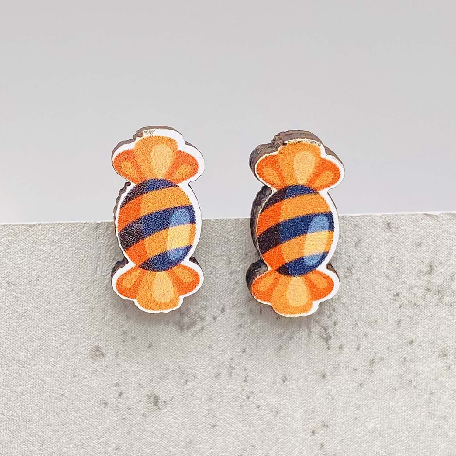 Boucles d'oreilles en bois fantômes de la citrouille en gros de la citrouille de citrouille