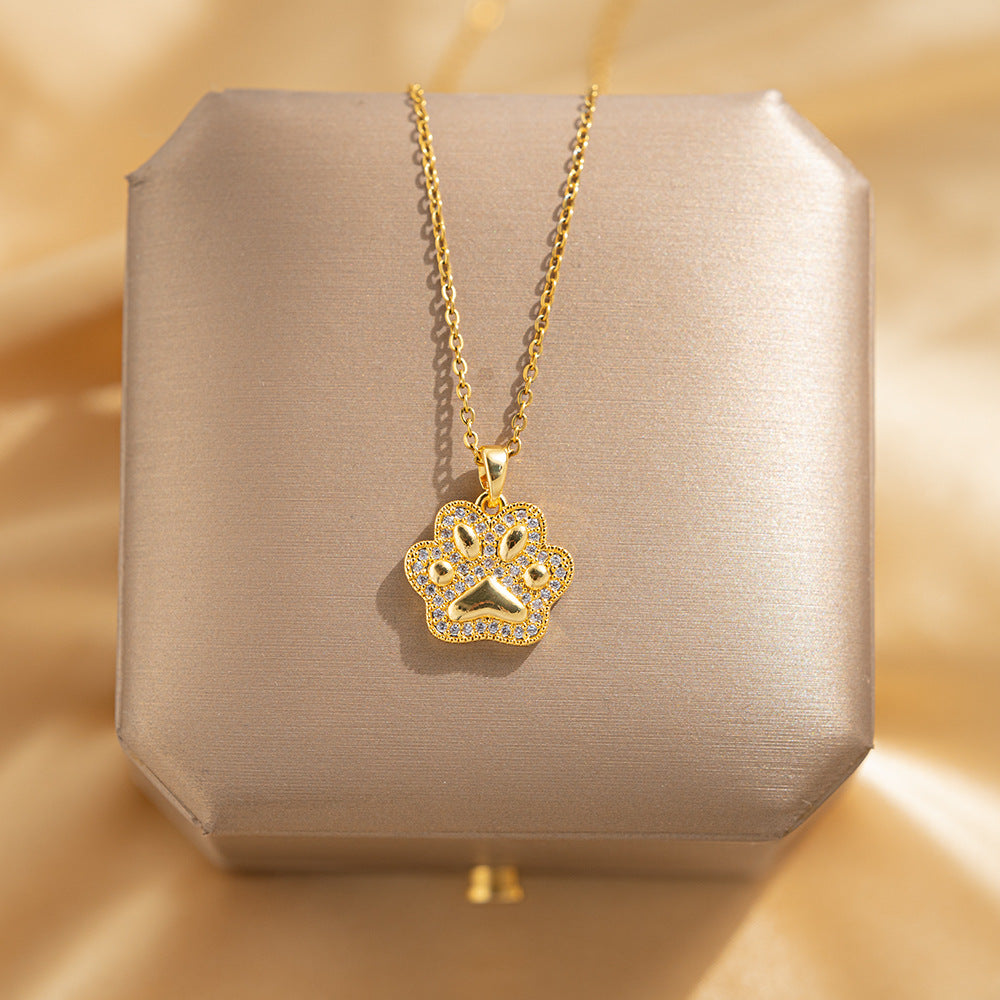 Wholesale Titanium Steel Zircon Clavicle Chain Necklace Korean Style Jewelry Accessory