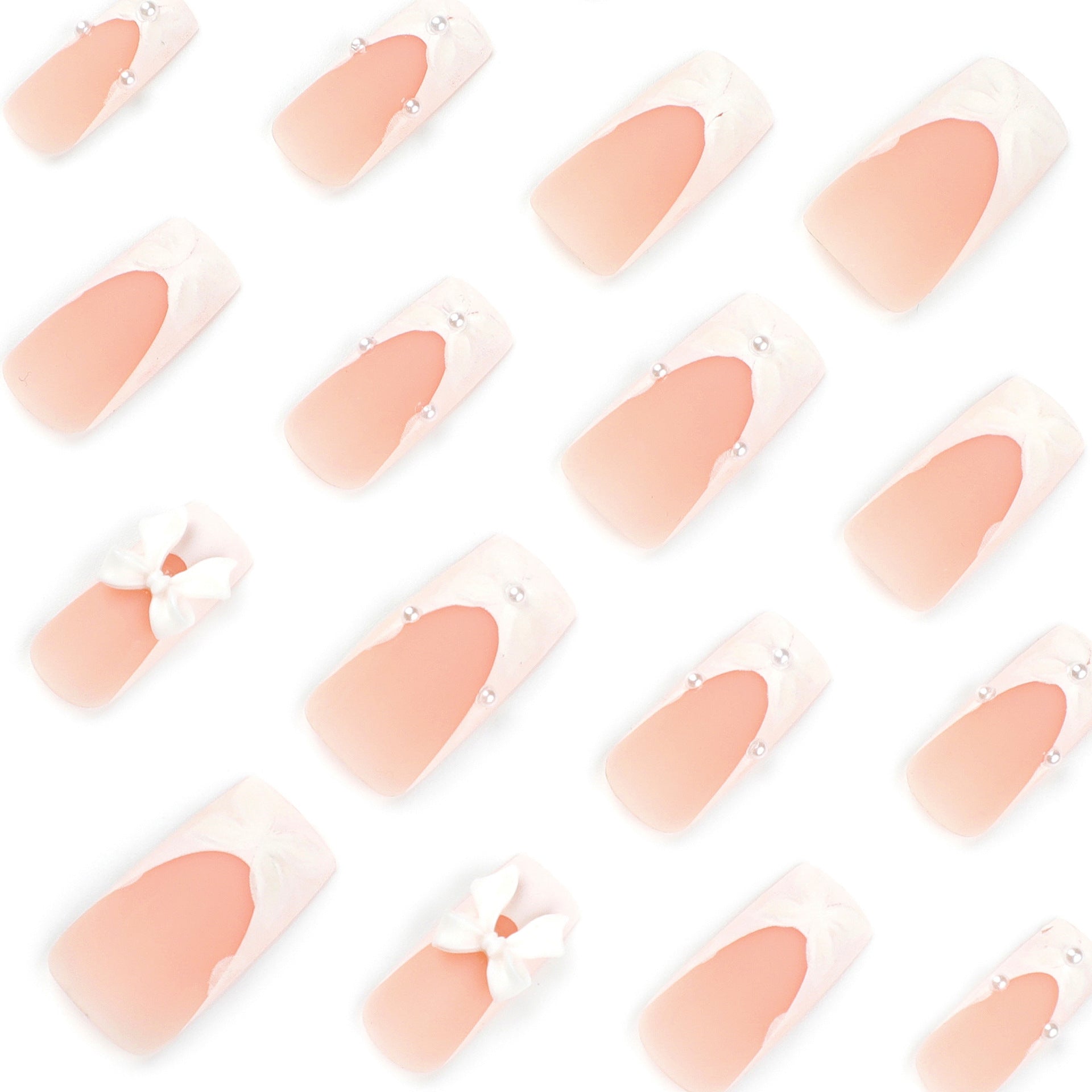 Wholesale 24 Pieces/box White 3D Flower Nails Kits Nail Stickers