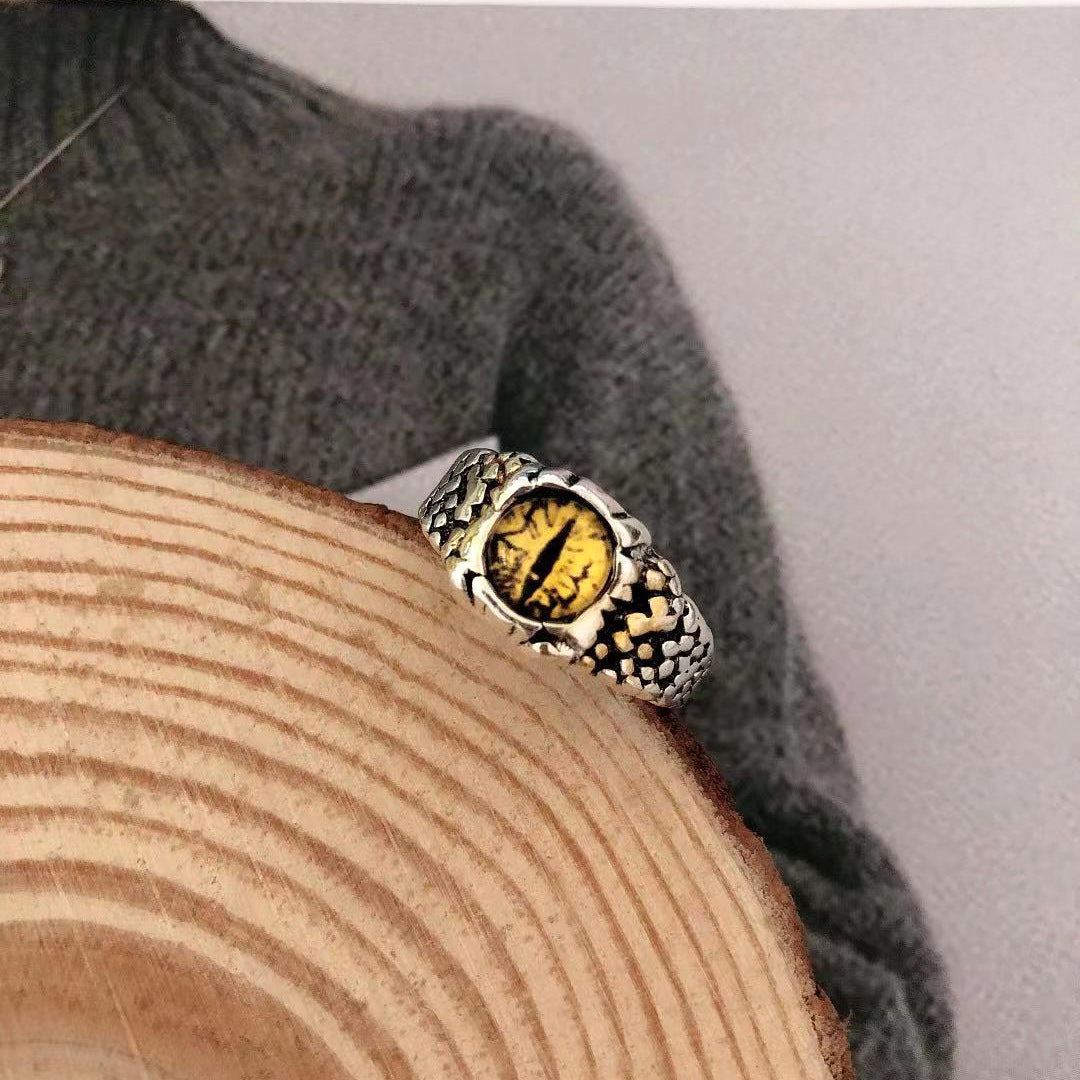 Wholesale Electroplated Metal Eye Ring Edgy Punk Devil Eye Design Jewelry Accessory for Men