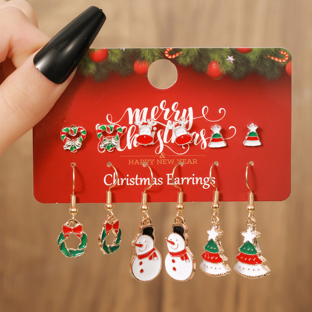 Wholesale Christmas Earrings Set Snowflake Elk Christmas Tree Earrings ACC-ES-Zhey004