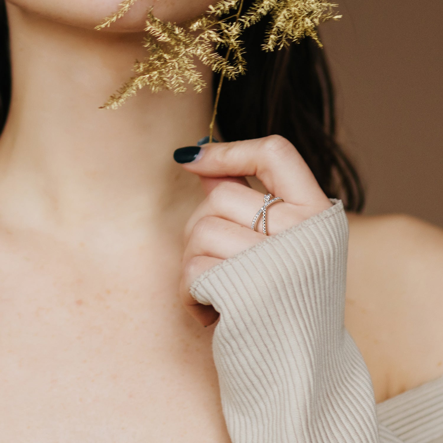 Wholesale 925 Sterling Silver Infinity Ring Inlaid Zircon Rings ACC-RS-MC031