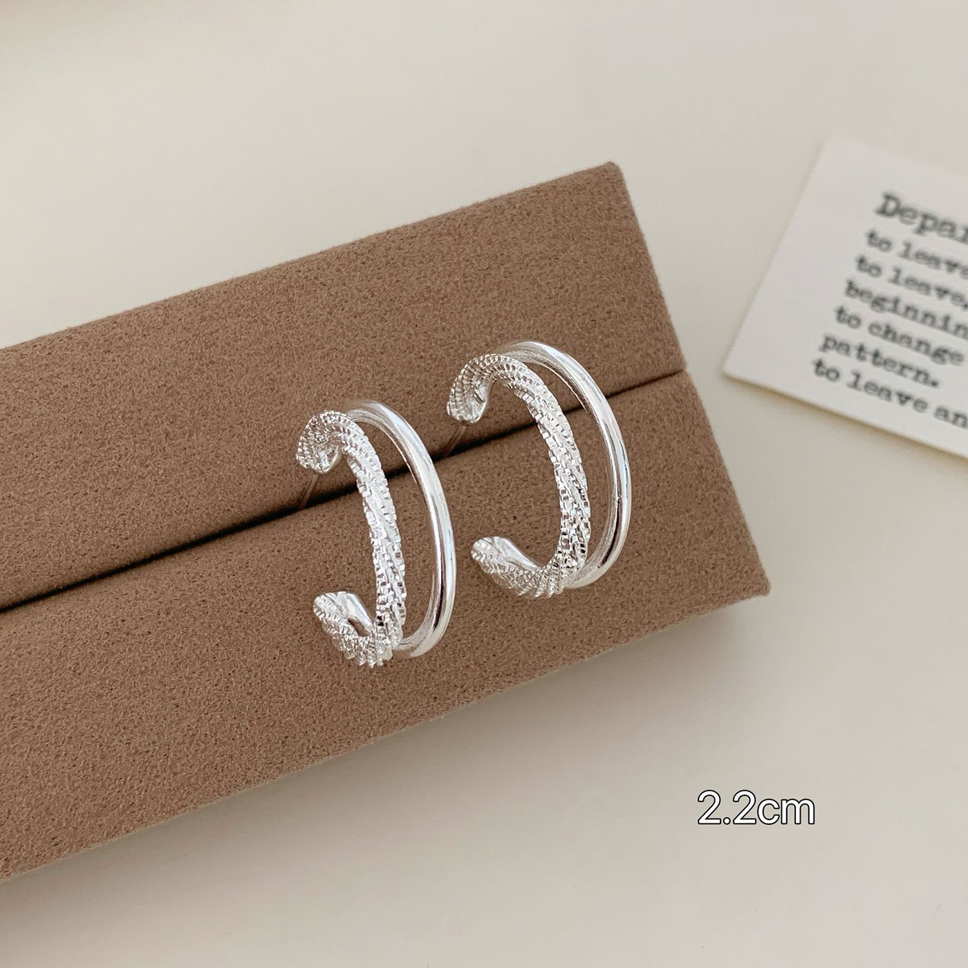 Wholesale Large earrings  suitable silver needle earrings large circle plain earrings