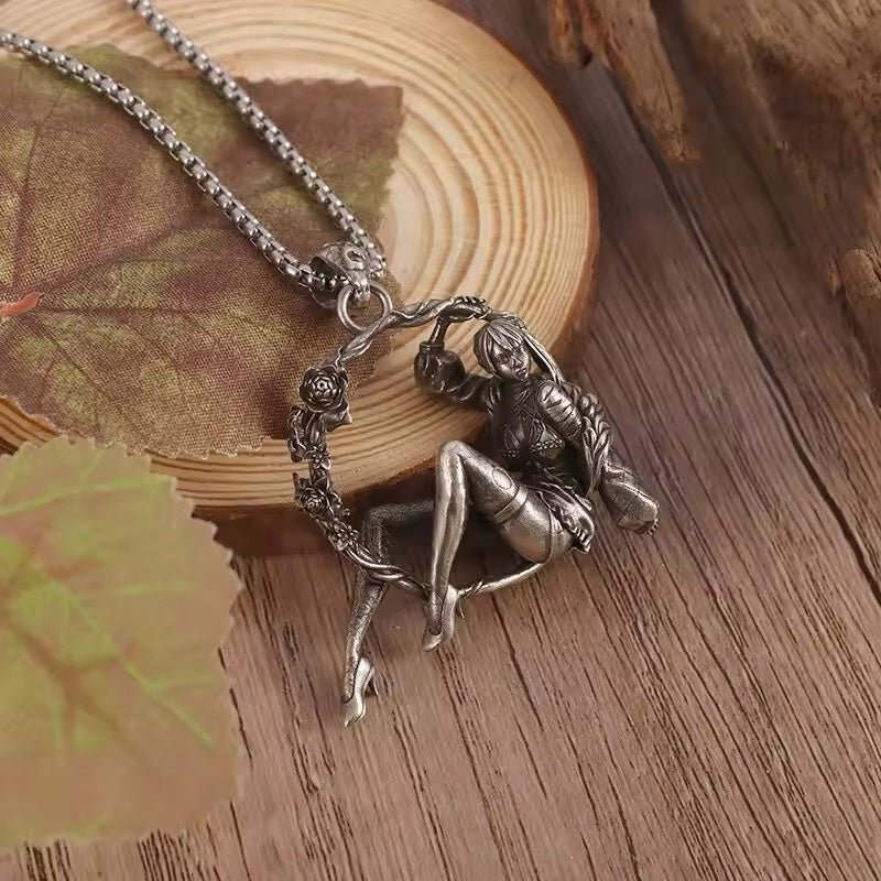 Wholesale  punk style girl retro old necklace