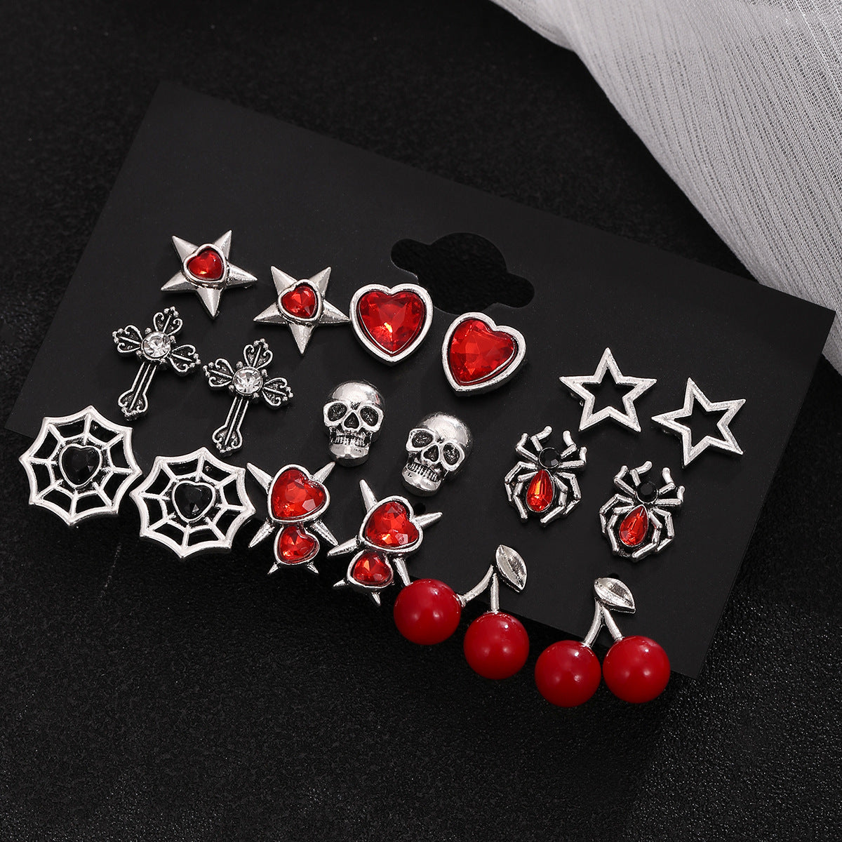 Wholesale Punk style  cross alloy earrings set