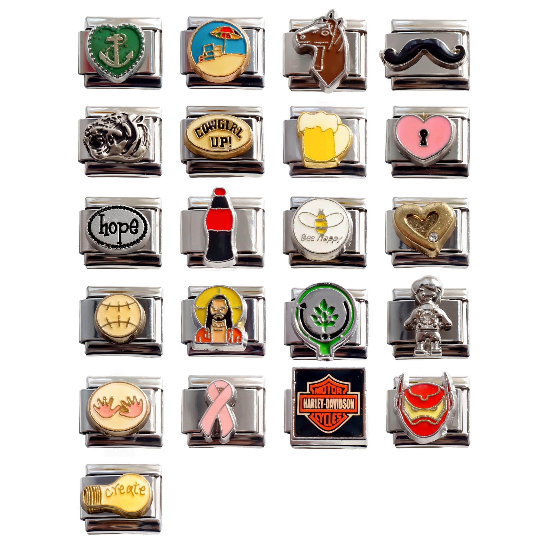 Wholesale  5pcs Italian Charm Bracelet 9mm DIY Splicing Animal Pearl Stainless Steel Composable Bracelet