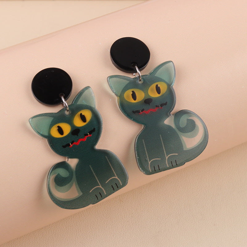 Wholesale   Pumpkin Ghost Diablo Skull Rack Acrylic Earrings