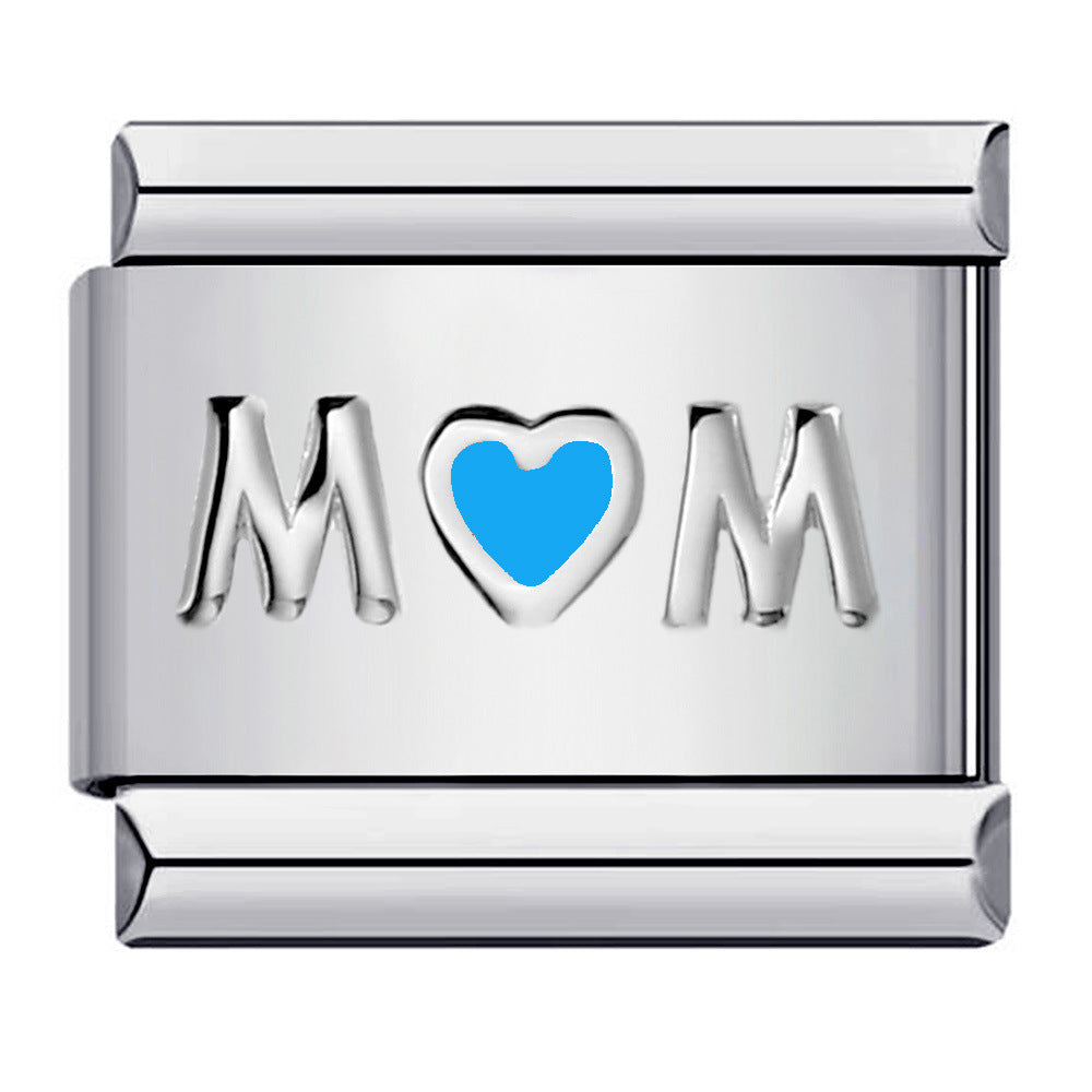 Wholesale Italian Charm Bracelet 9mm DIY Splicing Colored Oil-Drip Petals Stainless Steel Composable Bracelet