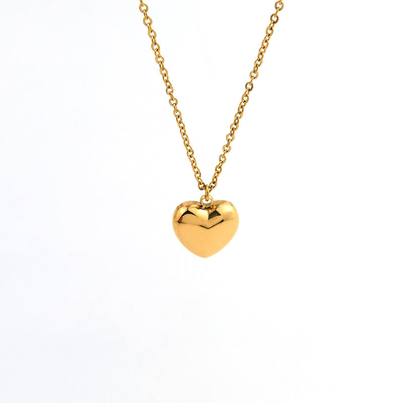 Wholesale 18K Gold Stainless Steel Love Pendant Earrings Heart Shaped Necklaces ACC-NE-GuDi015