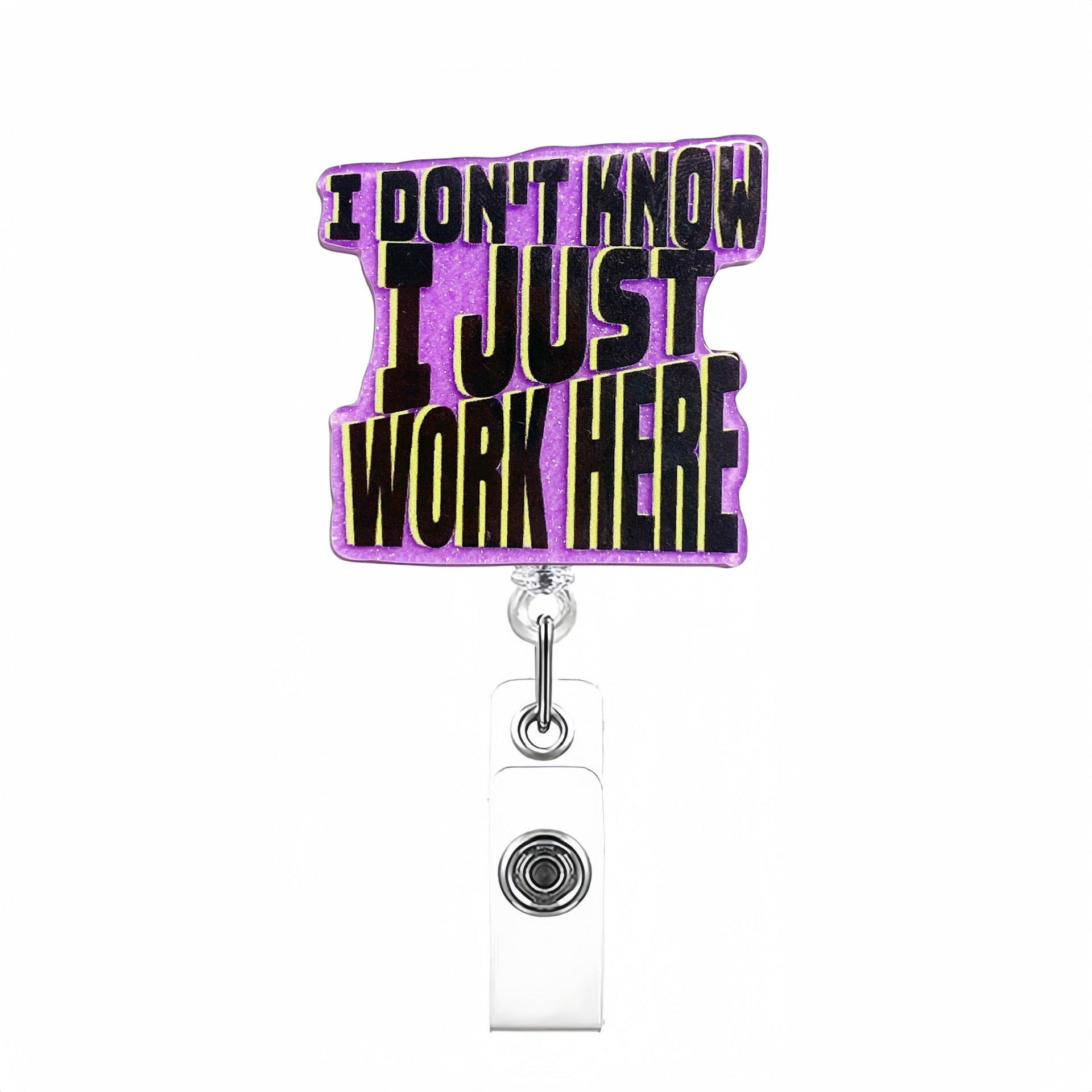 Wholesale Love Romantic Workplace  Acrylic Retractable Rotating Badge Keychain