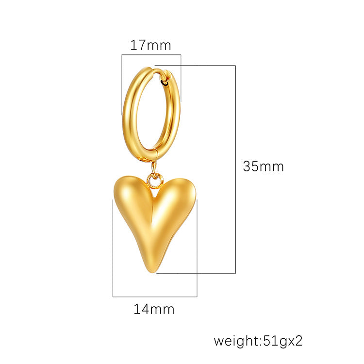 Wholesale love pendant stainless steel earrings