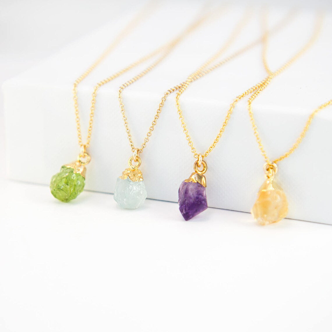 Wholesale Colored Natural Stone Irregular Birthstone Crystal Alloy Necklace ACC-NE-ZhuangZ005
