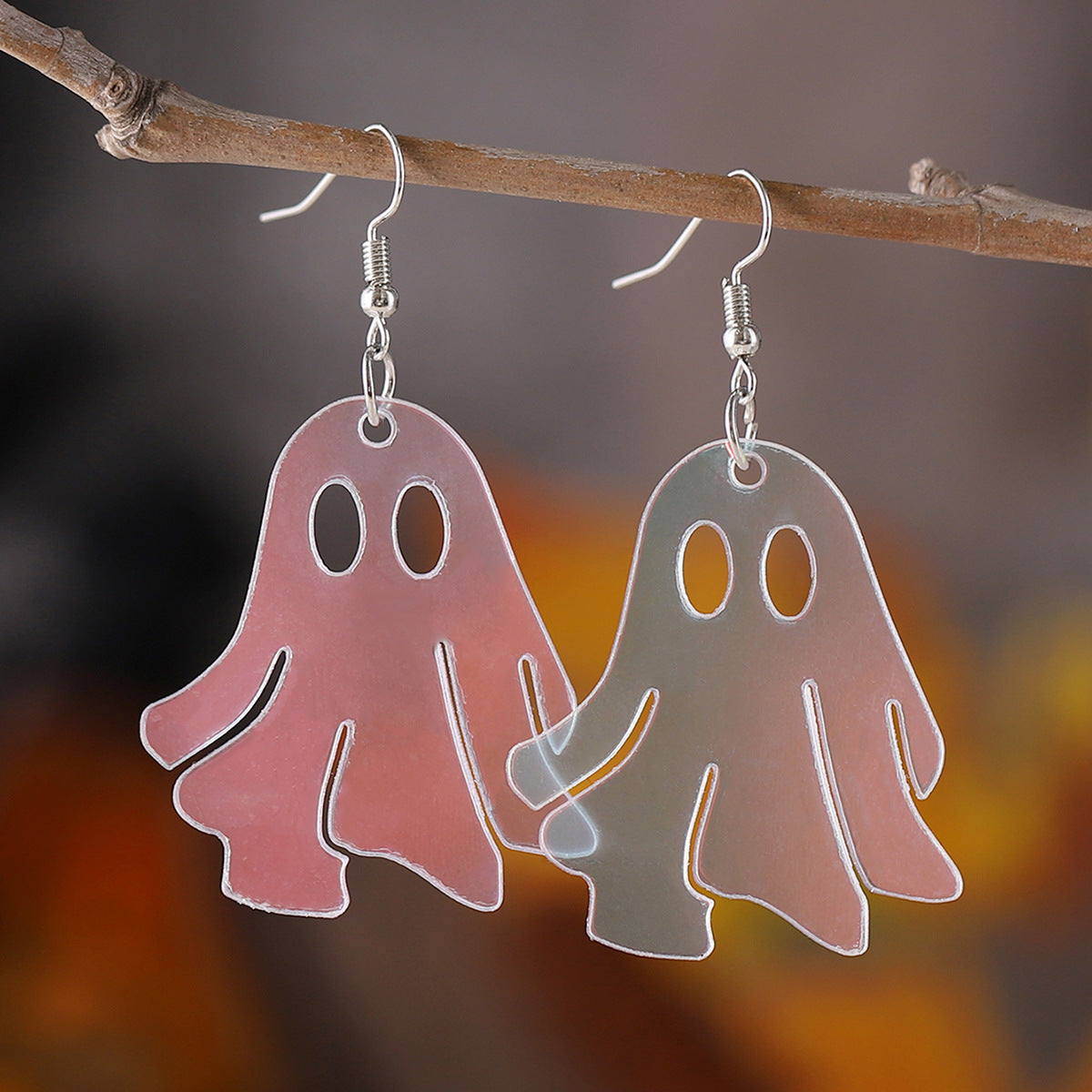 Wholesale Halloween Cute Ghost Ghost Funny Laser Acrylic Pendant Earrings