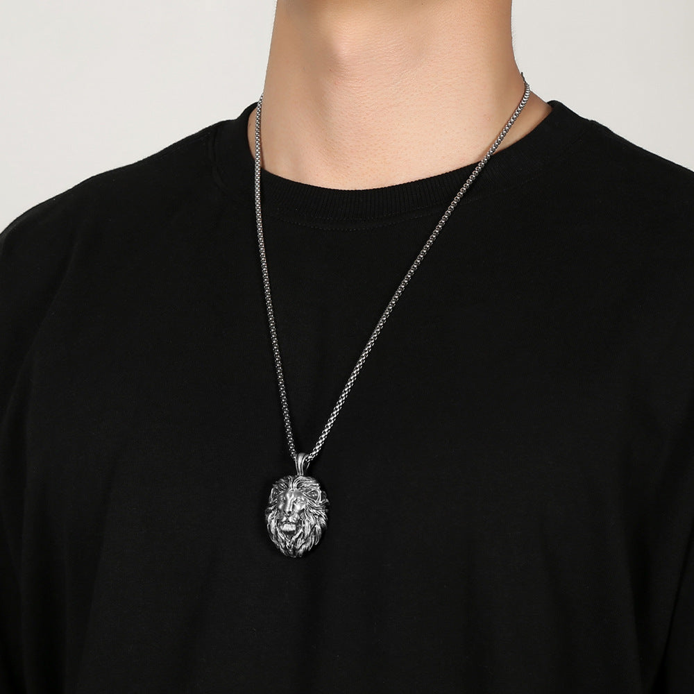 Wholesale Lion Head Men's Pendant Necklace